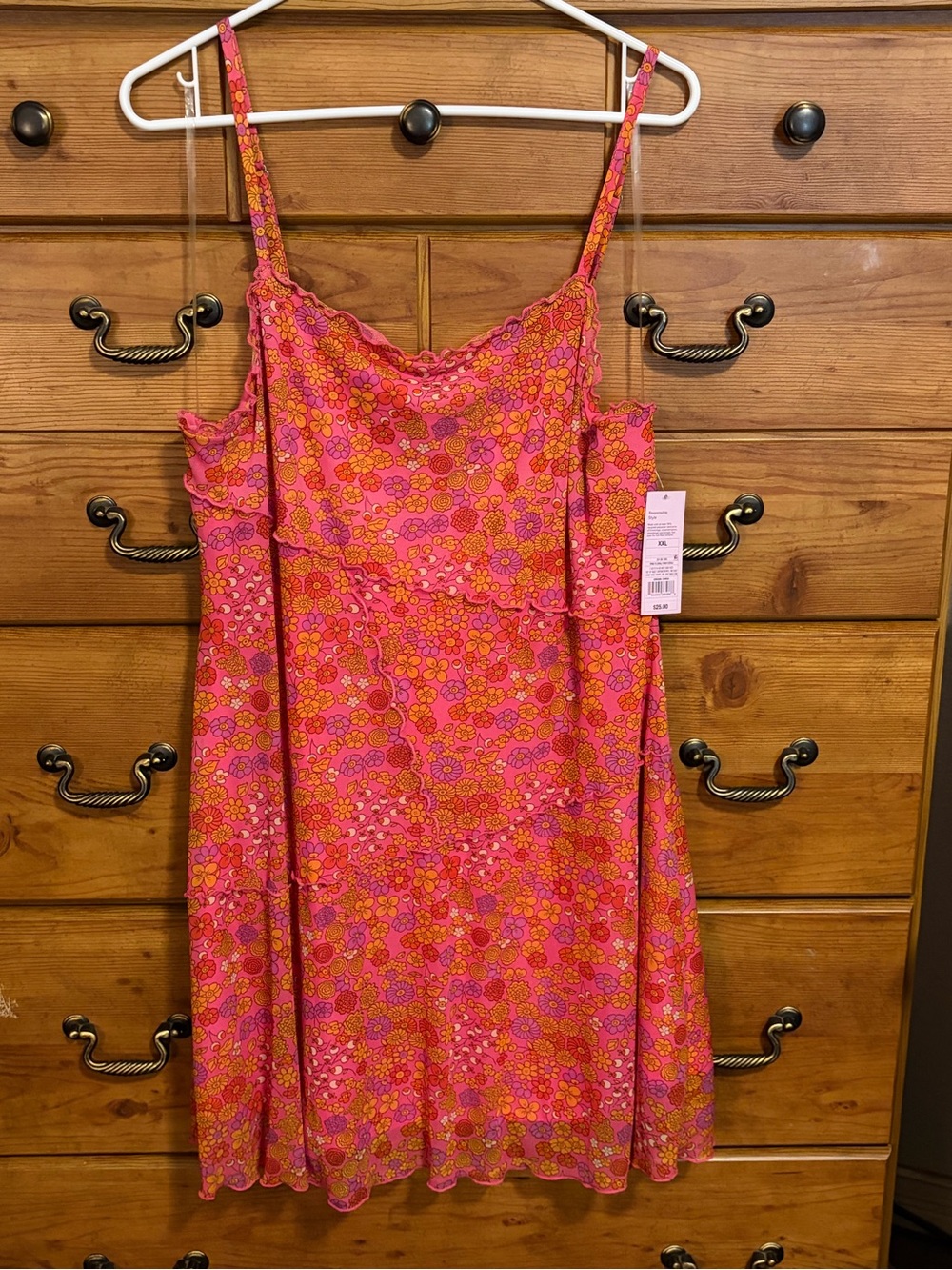 Target Pink & Orange Floral Lace-Trim Slip Dress